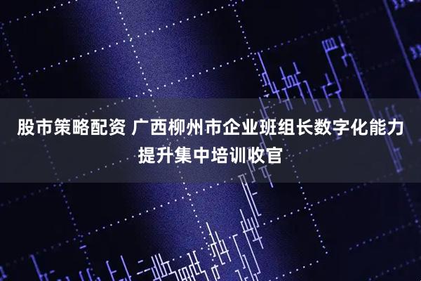 股市策略配资 广西柳州市企业班组长数字化能力提升集中培训收官